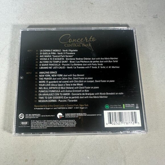 Andrea Bocelli Concerto One Night In Central Park CD 2011 Classical Live - Picture 2 of 3